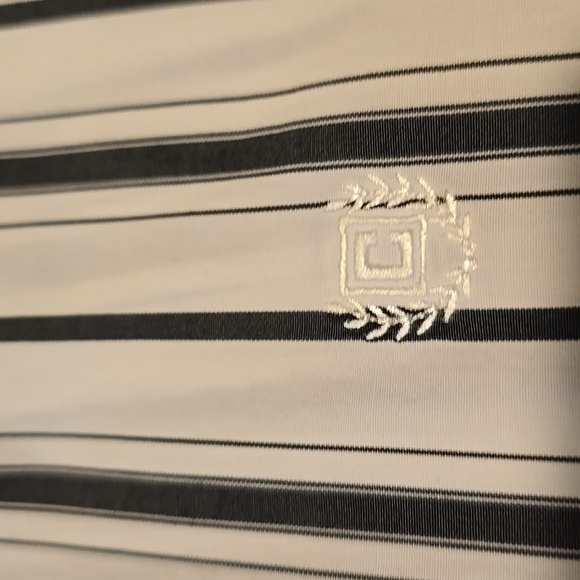 Chaps Black and White Long Sleeve Striped Button-Up Top M - Picture 3 of 3